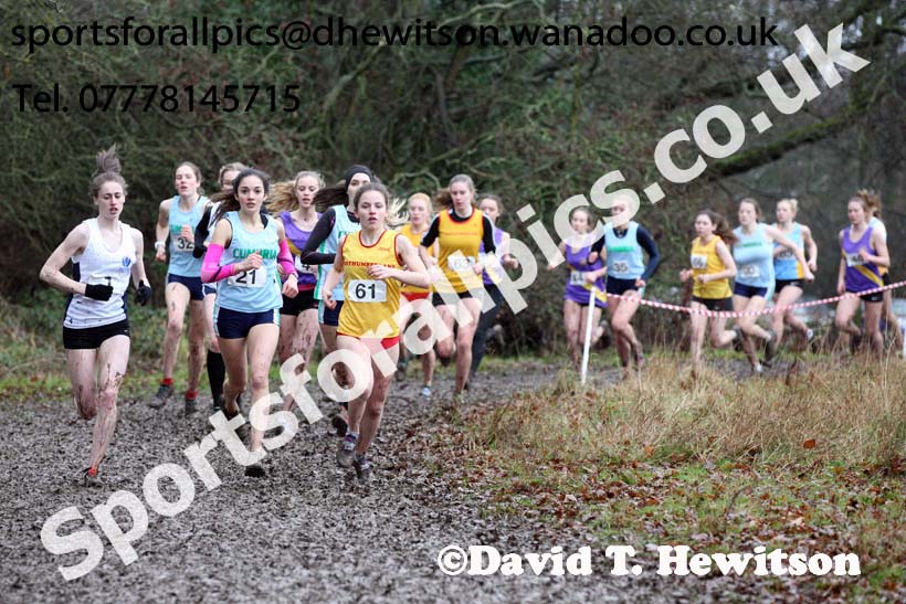 Senior girls Northern Inter Counties Schools Cross Country, Stockton. Photo: David T. Hewitson/Sports for All Pics